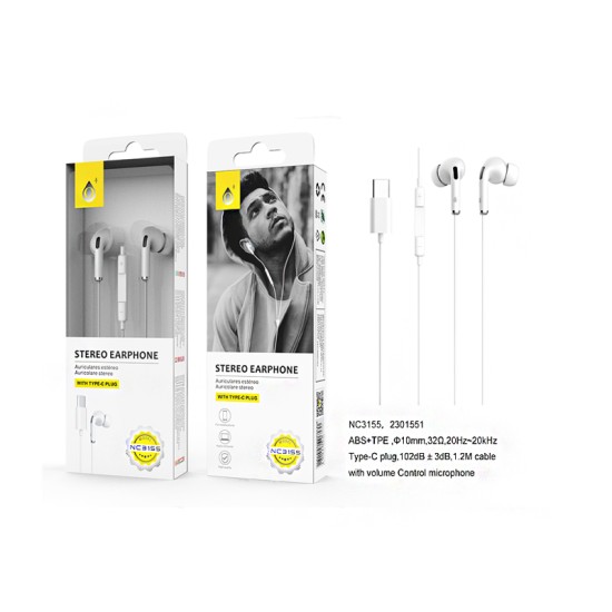 ONEPLUS EARPHONES NC3155 BL WITH MICROPHONE 1.2M WHITE